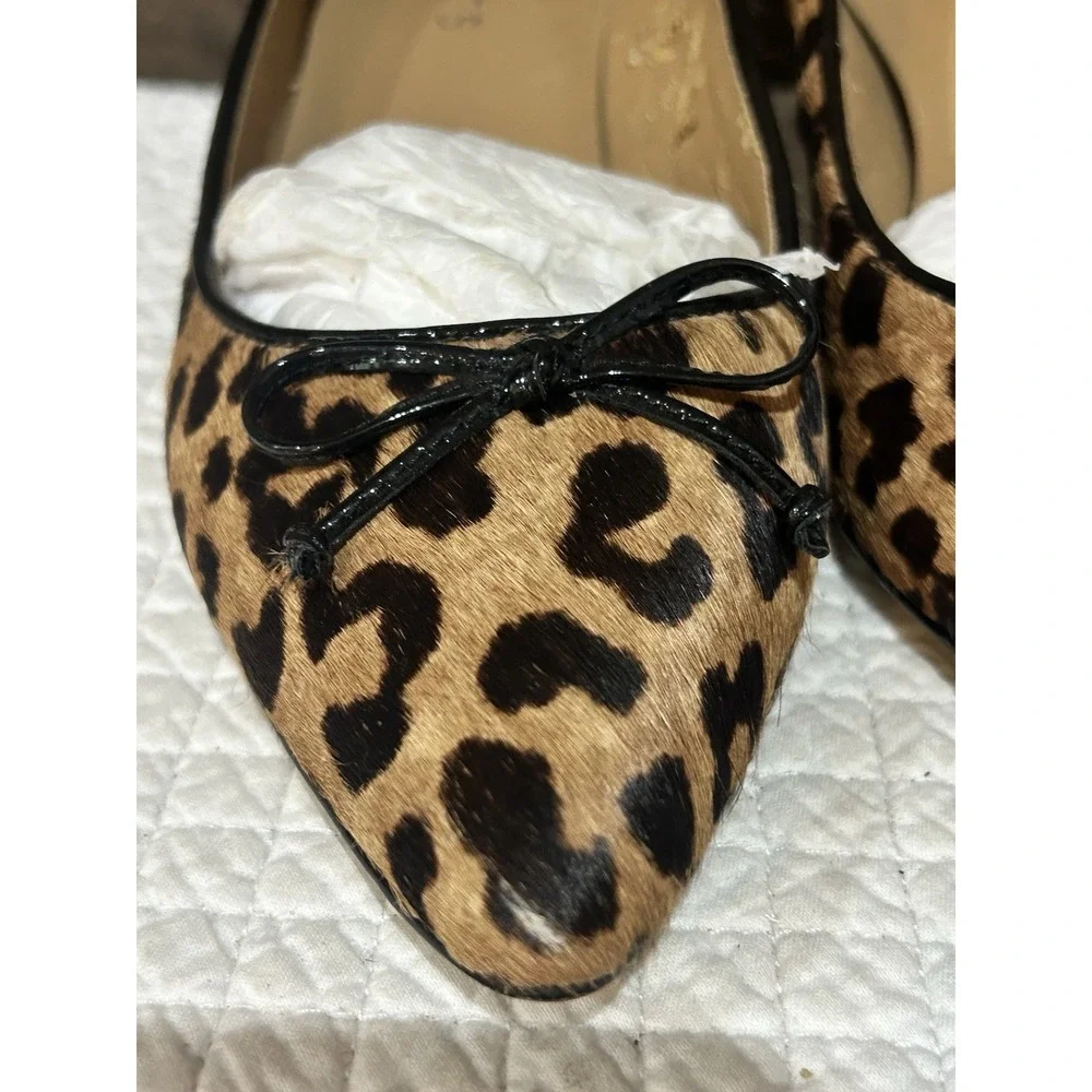 Talbots Womens Leopard Print Calf Hair Stiletto Pumps Heels 7.5 Classic Elegant